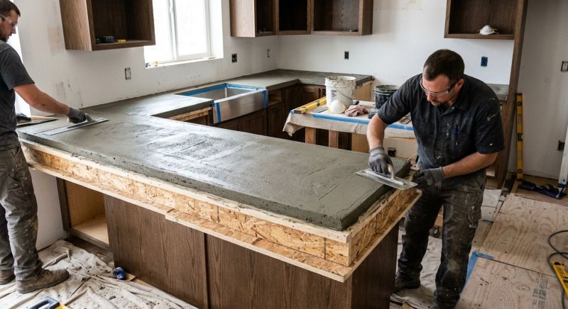 Cement Countertop Pouring in Marin County, CA