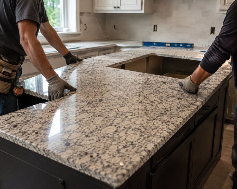 Granite Slab Installation in Marin County, CA