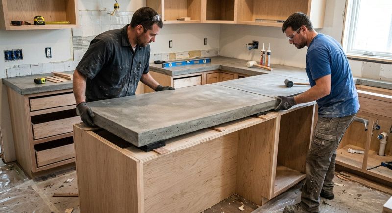 Cement Counter Installation in Santa Rosa, CA