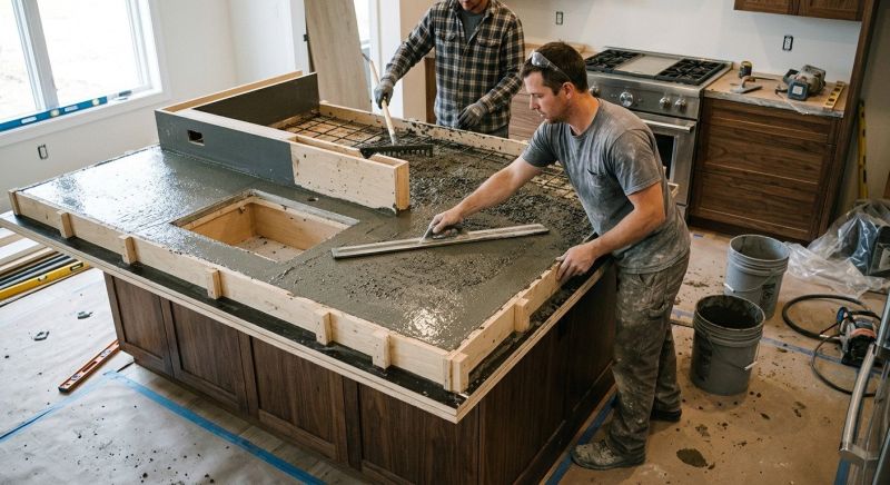Cement Countertop Pouring in Sonoma County, CA
