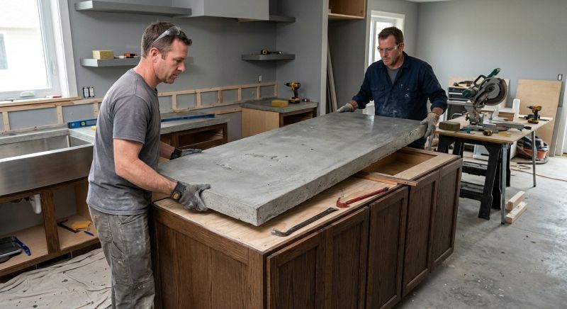 Concrete Counter Installation in Napa, CA