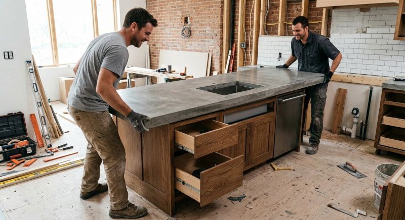 Concrete Counter Installation in Sonoma County, CA