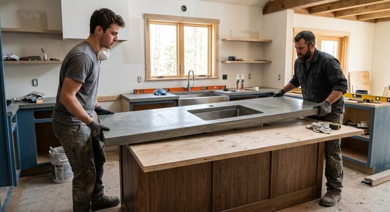 Concrete Counter Installation in Sonoma County, CA