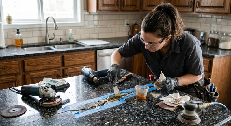 Cracked Granite Repair in Roseville, CA