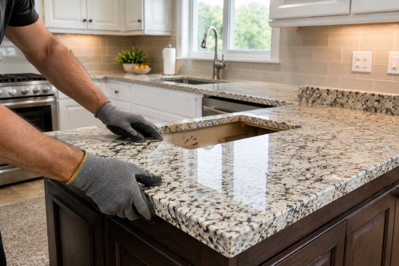 Granite Slab Installation in Lake County, IL
